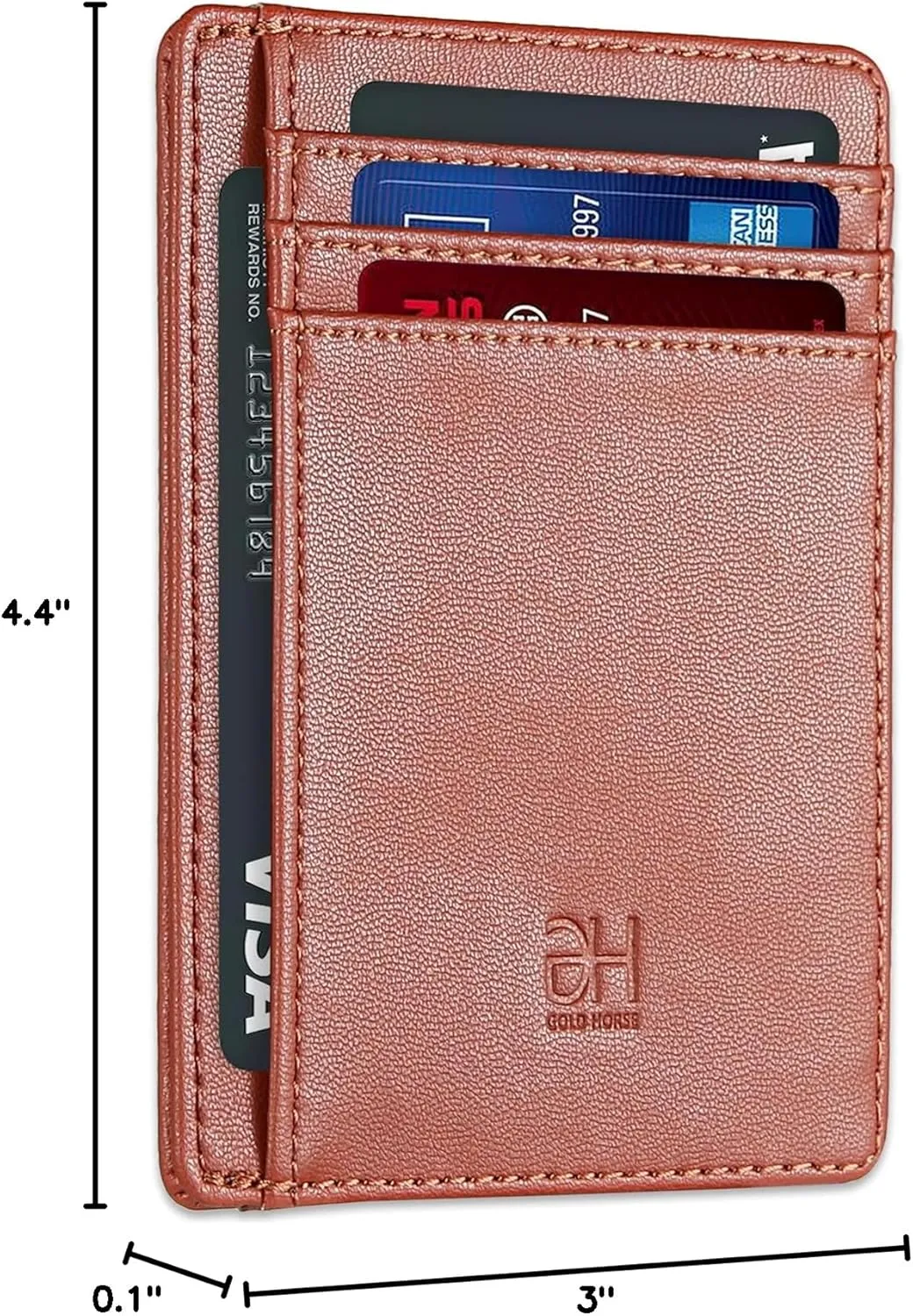 Slim RFID Blocking Card Holder Minimalist Leather Front Pocket Wallet for Women