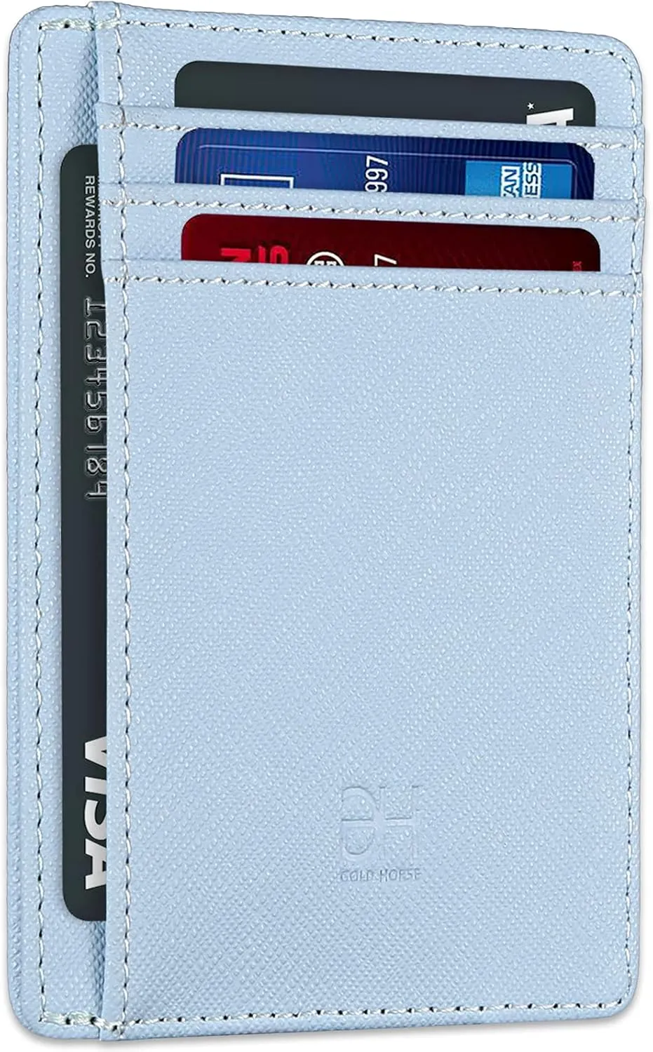 Slim RFID Blocking Card Holder Minimalist Leather Front Pocket Wallet for Women