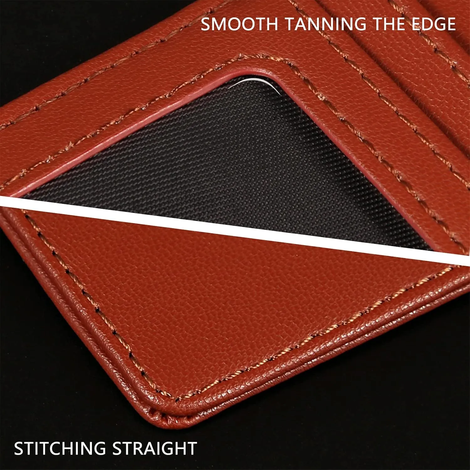 Slim RFID Blocking Card Holder Minimalist Leather Front Pocket Wallet for Women