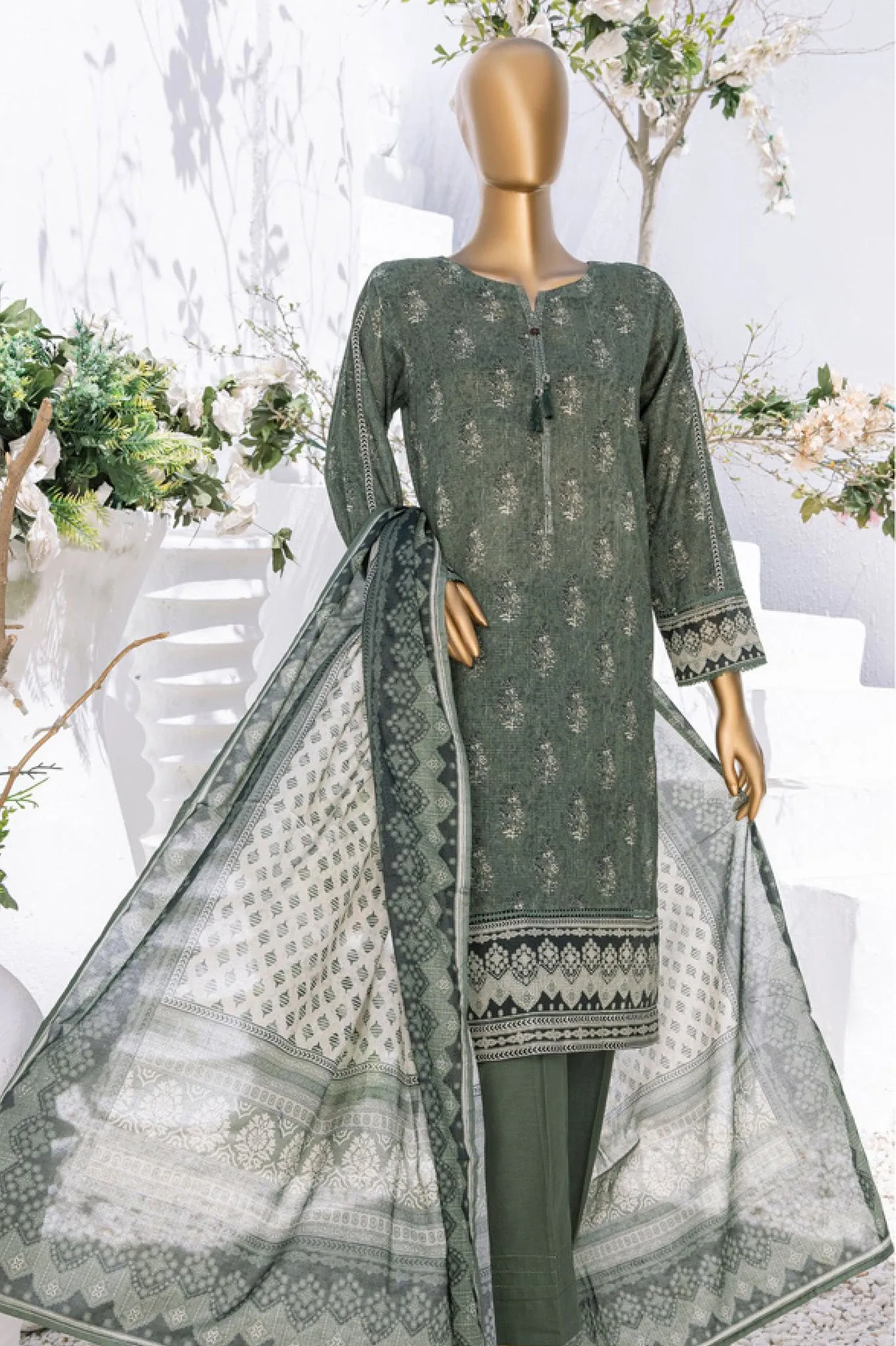 Summer Bloom By HZ Stitched 3 Piece Digital Printed Lawn Collection'2024-PNL-406