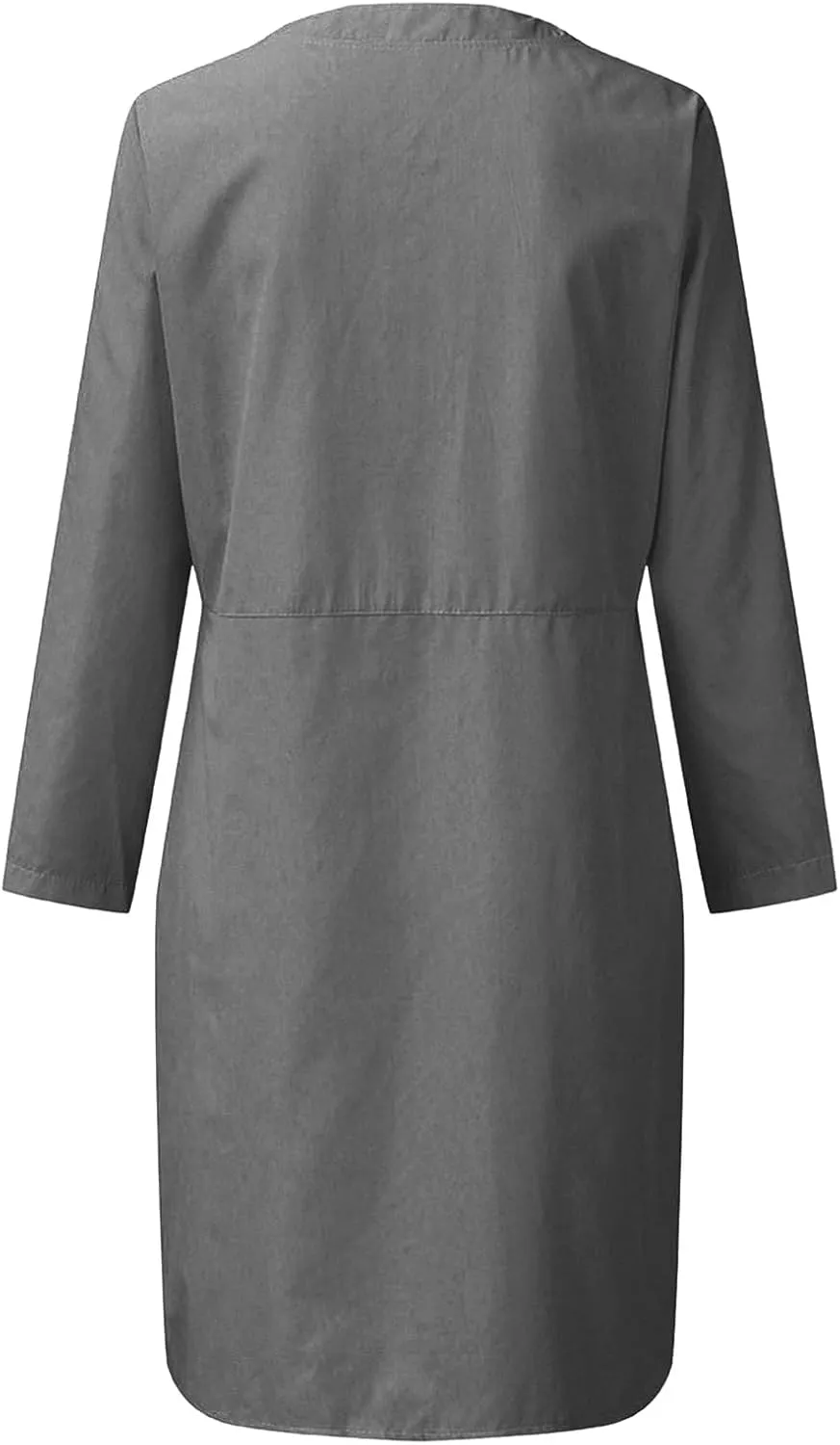 Summer Dresses for Women 2025 Button Casual Long Sleeve Cotton Linen Sundress Elegant Formal Work Dress with Pockets