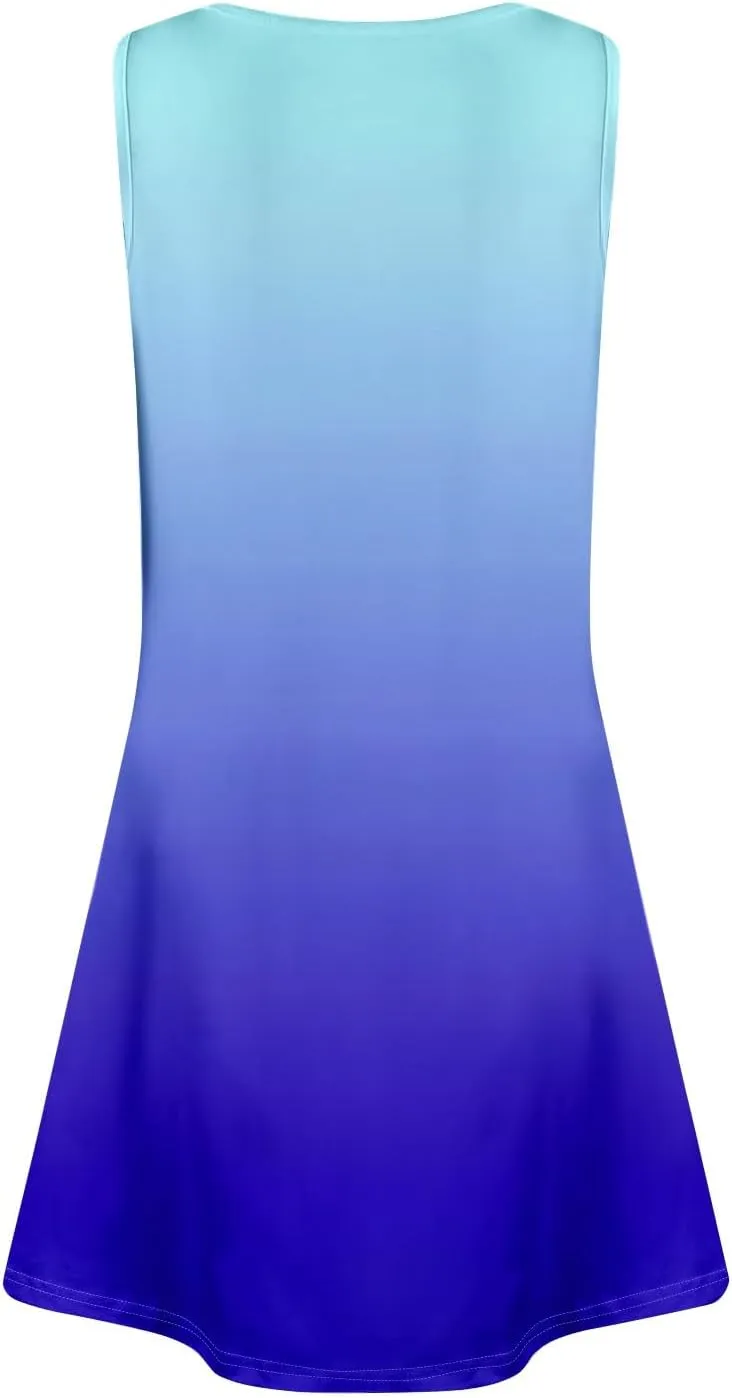 Summer Dresses for Women 2025 Floral Boho Beach T Shirt Dresses V Neck Casual Tank Dress Sleeveless Loose Sundresses