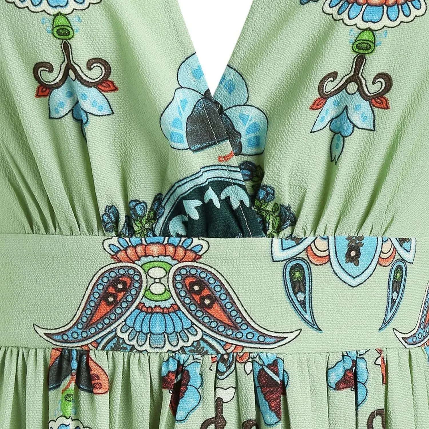 Summer Dresses for Women 2025 Plus Size Wedding Guest Dress Casual Print Boho High Low V-Neck Maxi Beach Dress