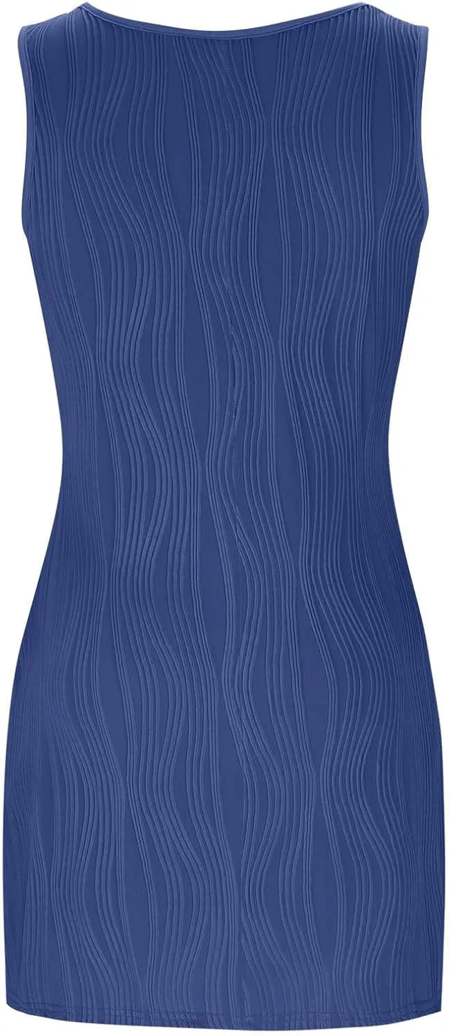 Summer Dresses for Women 2025 Sleeveless Swimsuit Beach Sundresses Coverups Vacation Button Down Casual Mini Dress