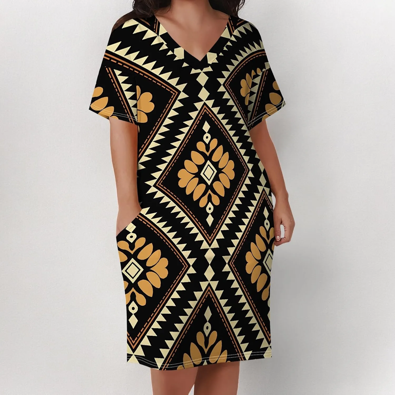 Summer Dresses for Women Tshirt Dress Plus Size Short Sleeve Sundresses A-Line Midi Club Party Dress with Pockets