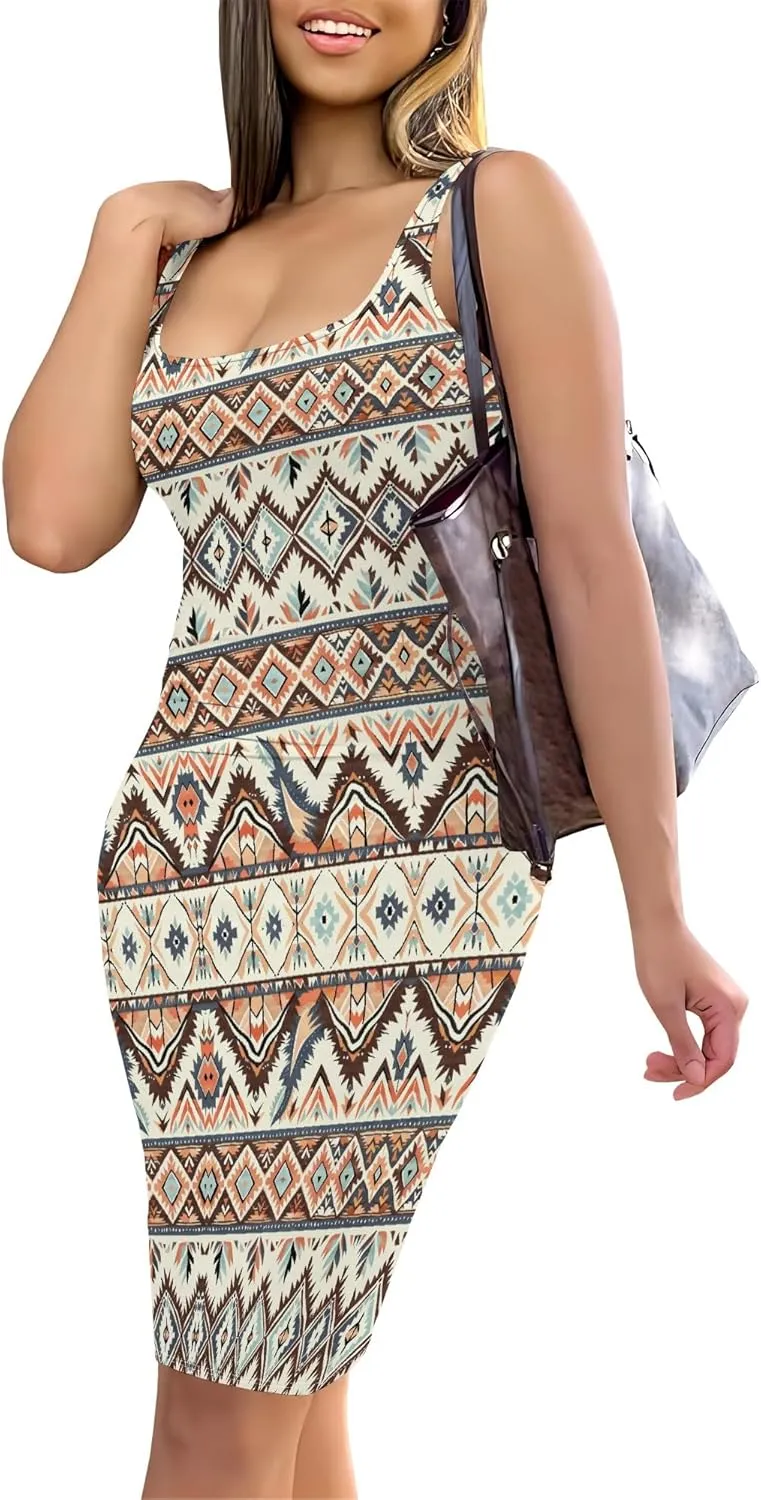 Summer Fashion Sexy Tank Top Bodycon Dress Date Night Dress Pencil Sleeveless Midi Club Dresses S-3XL