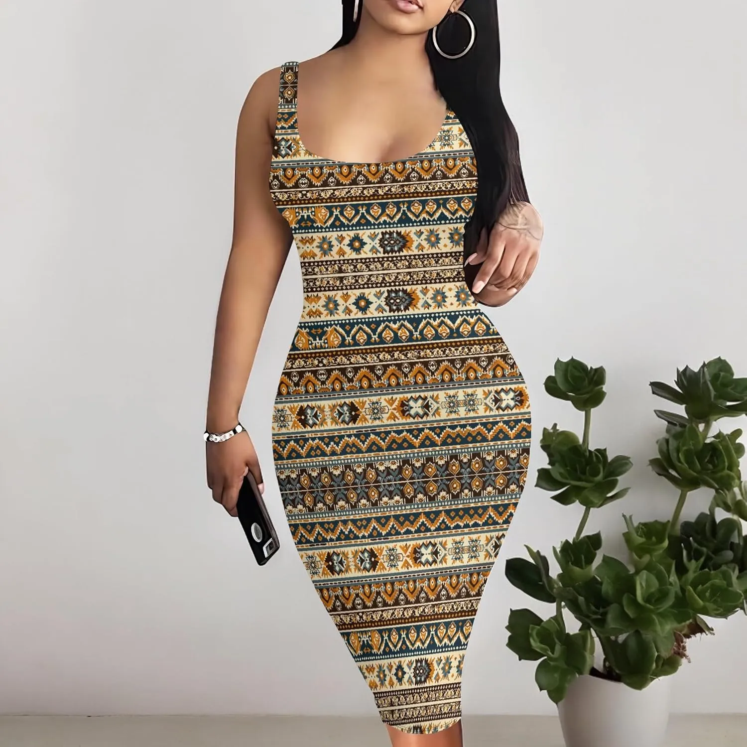 Summer Fashion Sexy Tank Top Bodycon Dress Date Night Dress Pencil Sleeveless Midi Club Dresses S-3XL