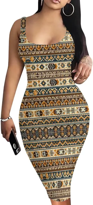 Summer Fashion Sexy Tank Top Bodycon Dress Date Night Dress Pencil Sleeveless Midi Club Dresses S-3XL