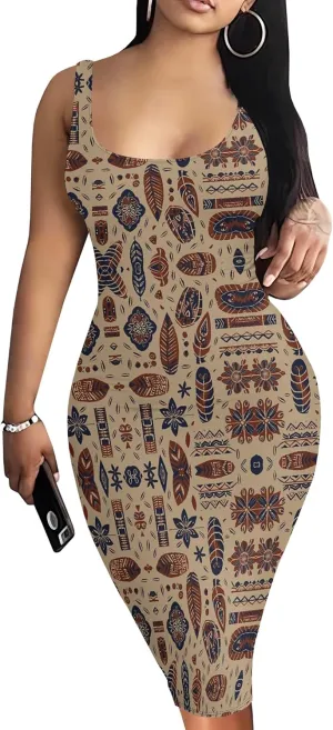 Summer Fashion Sexy Tank Top Bodycon Dress Date Night Dress Pencil Sleeveless Midi Club Dresses S-3XL
