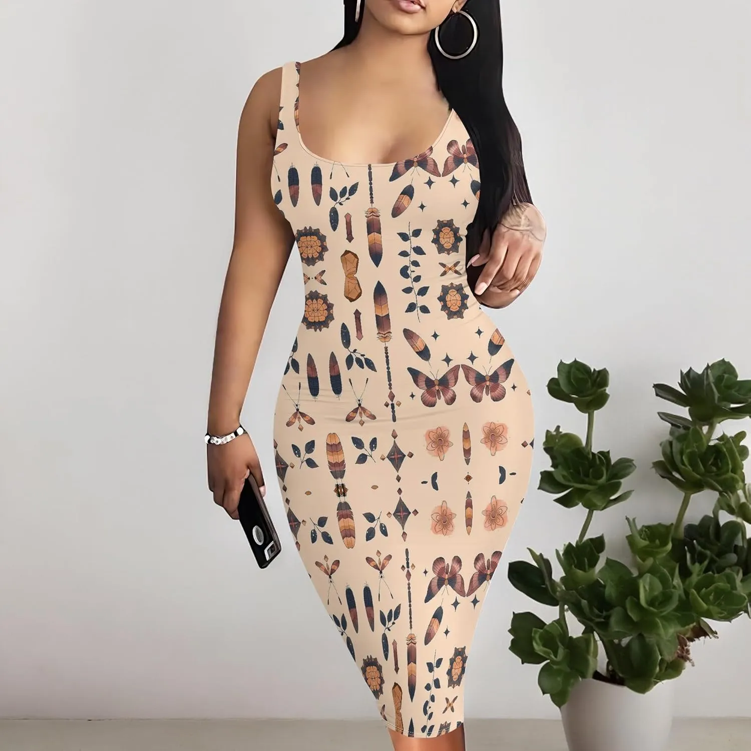 Summer Fashion Sexy Tank Top Bodycon Dress Date Night Dress Pencil Sleeveless Midi Club Dresses S-3XL