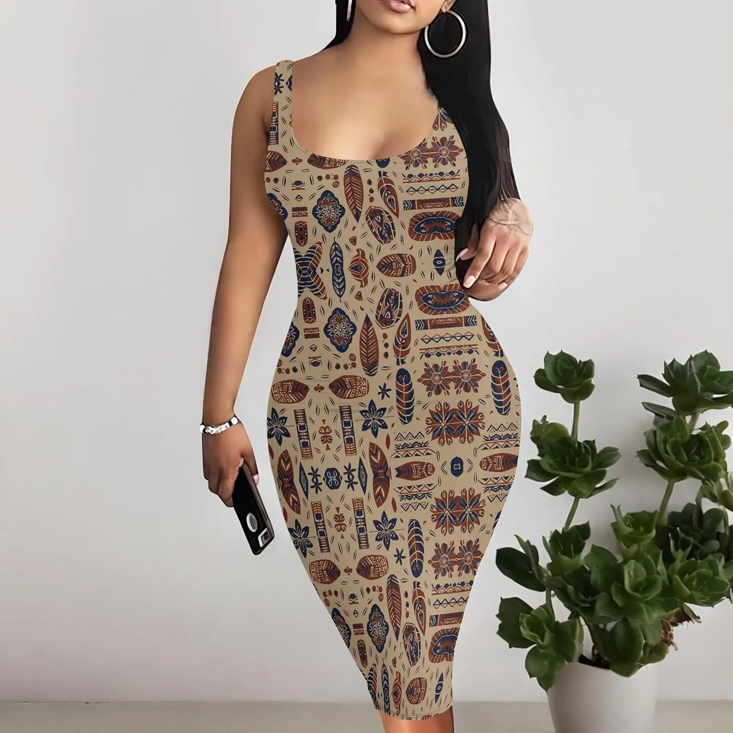 Summer Fashion Sexy Tank Top Bodycon Dress Date Night Dress Pencil Sleeveless Midi Club Dresses S-3XL
