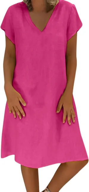 TARIENDY Casual Dresses for Women,Women's Loose Comfy Summer Dress Short Sleeve Sundress Fashion Beach Vacation Outfits