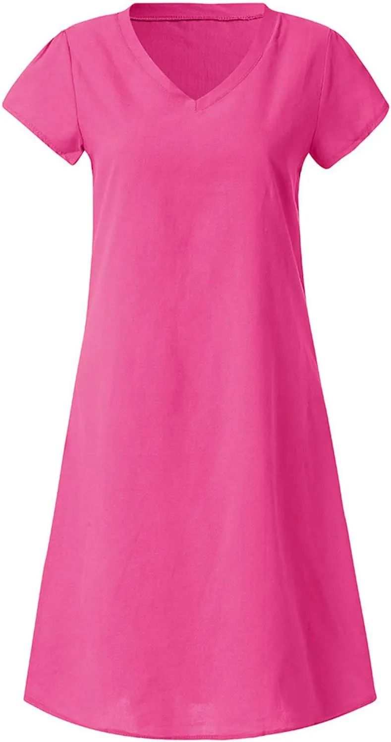 TARIENDY Casual Dresses for Women,Women's Loose Comfy Summer Dress Short Sleeve Sundress Fashion Beach Vacation Outfits