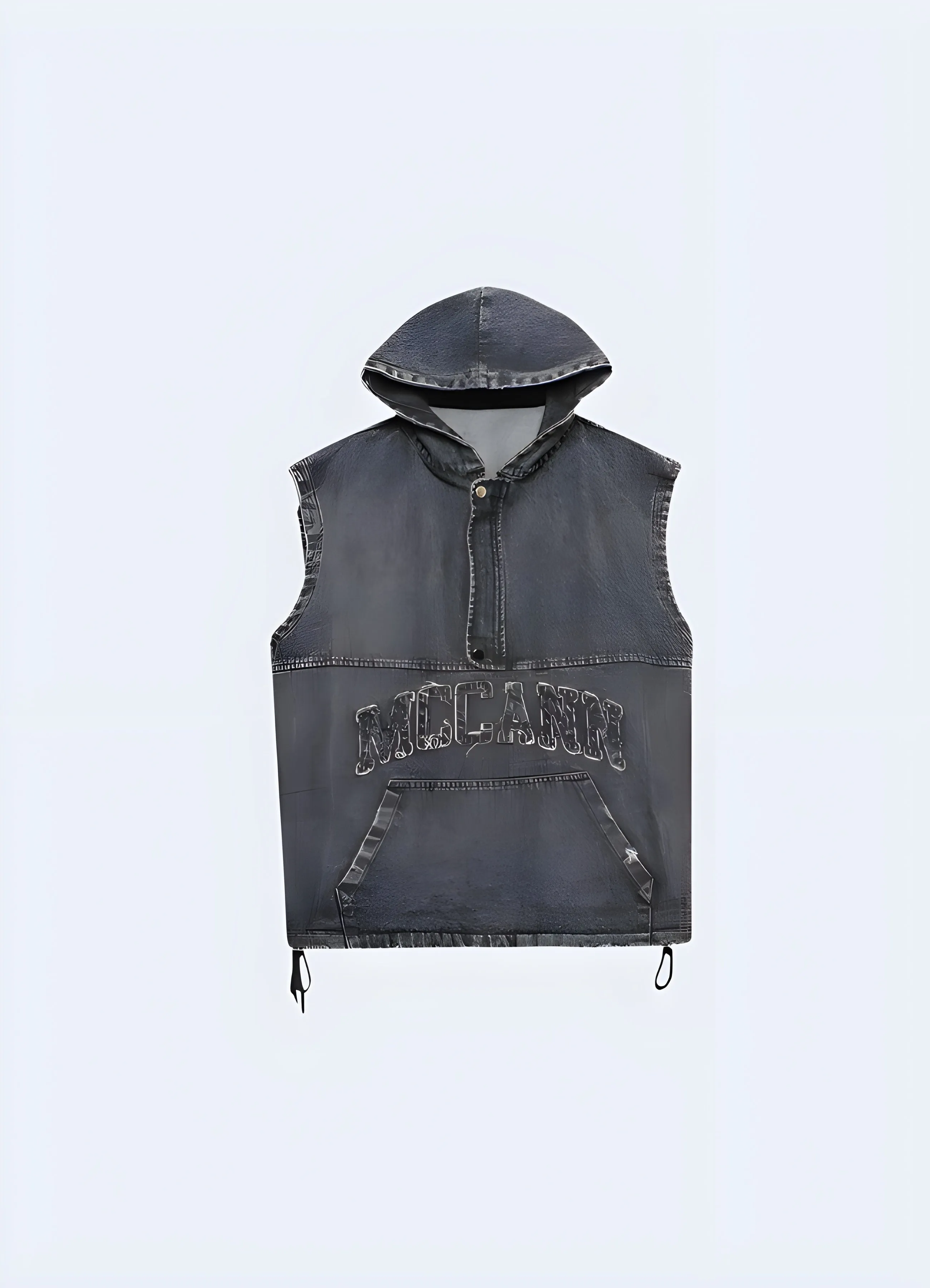 Techwear Hoodie Denim Sleeveless