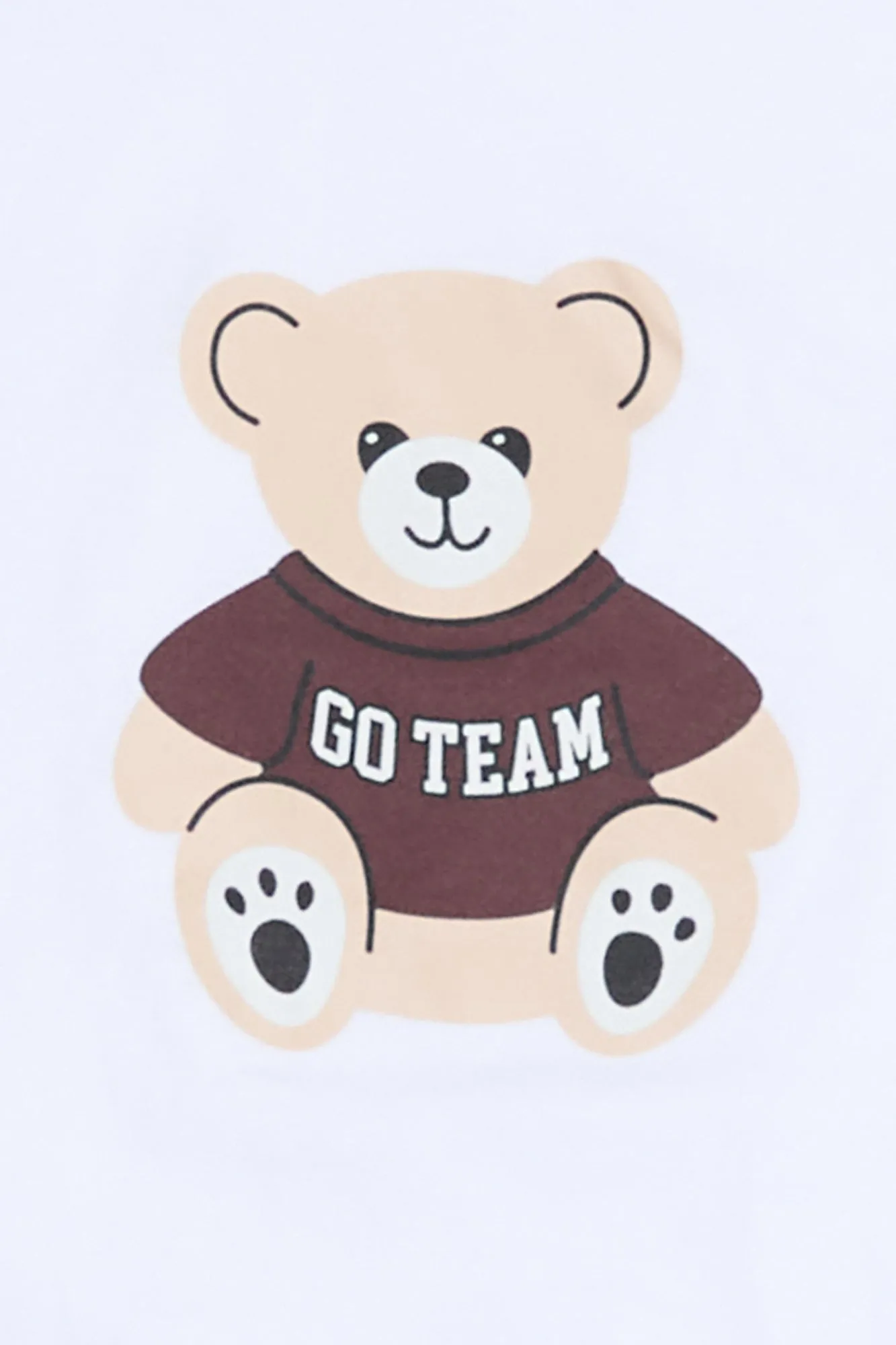 Teddy Bear Go Team Graphic Boyfriend Tee