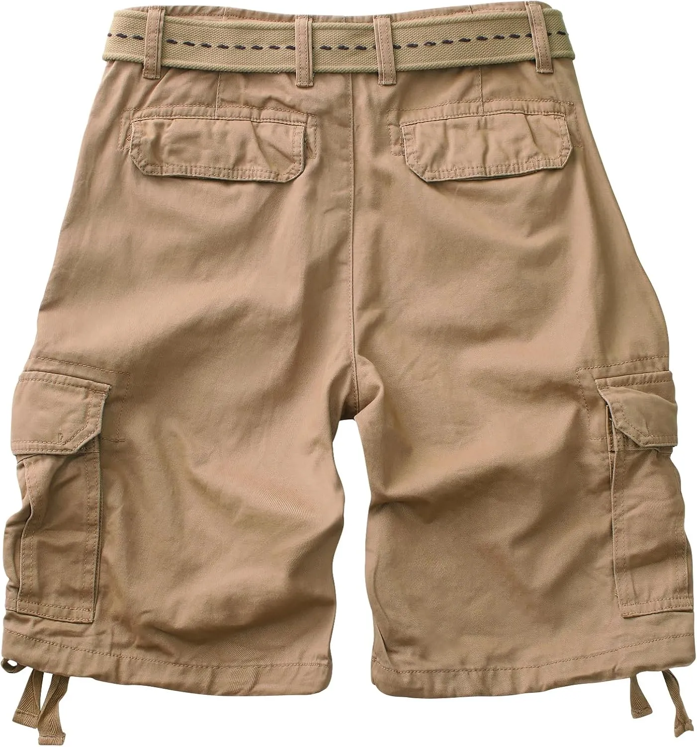 TRGPSG Men's Camo Multi-Pocket Relaxed Fit Casual Shorts,Outdoor Camouflage Twill Cargo Shorts 11" Inseam(No Belt)