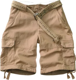 TRGPSG Men's Camo Multi-Pocket Relaxed Fit Casual Shorts,Outdoor Camouflage Twill Cargo Shorts 11" Inseam(No Belt)