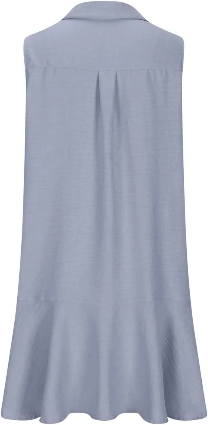 Tshirt Dress Women Summer 2024 Button Down Ruched Ruffle Loose Fit Dresses Short Sleeve Lapel Mini Casual Dresses