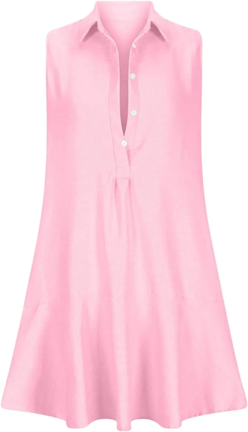 Tshirt Dress Women Summer 2024 Button Down Ruched Ruffle Loose Fit Dresses Short Sleeve Lapel Mini Casual Dresses