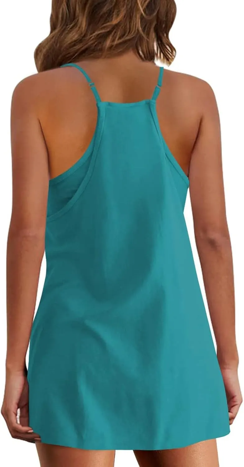 Vneck Dresses for Women Fall Summer Sleeveless Slip Mini Little Loose Fit Beach Hawaiian Dresses Women 2025