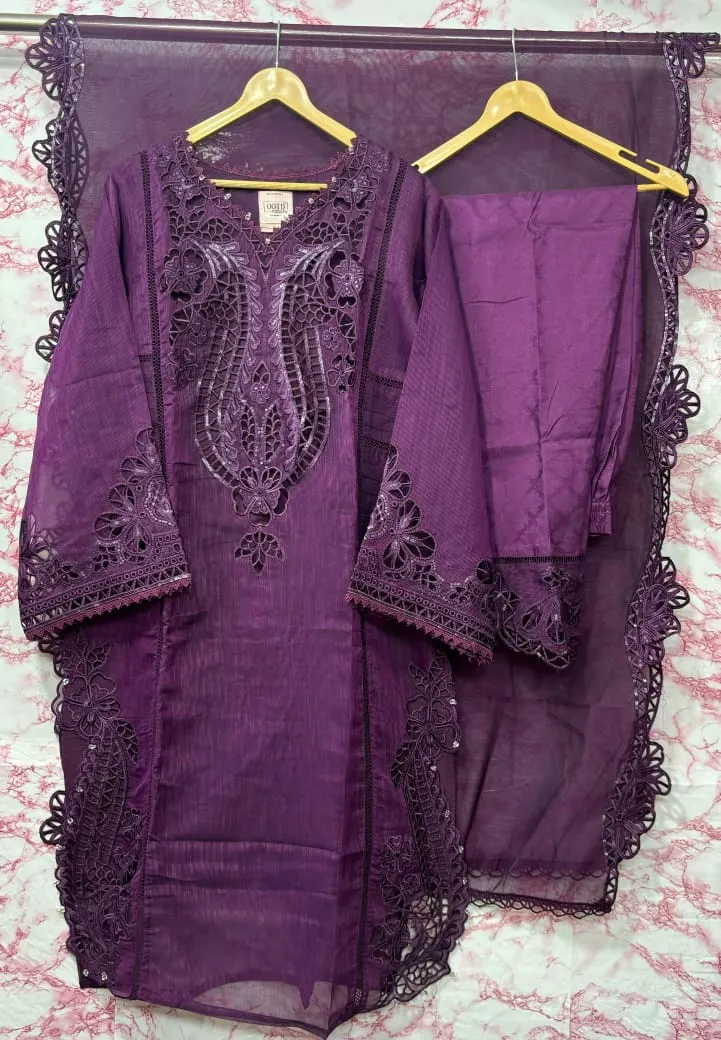 Wine Blue Cutwork Tunic