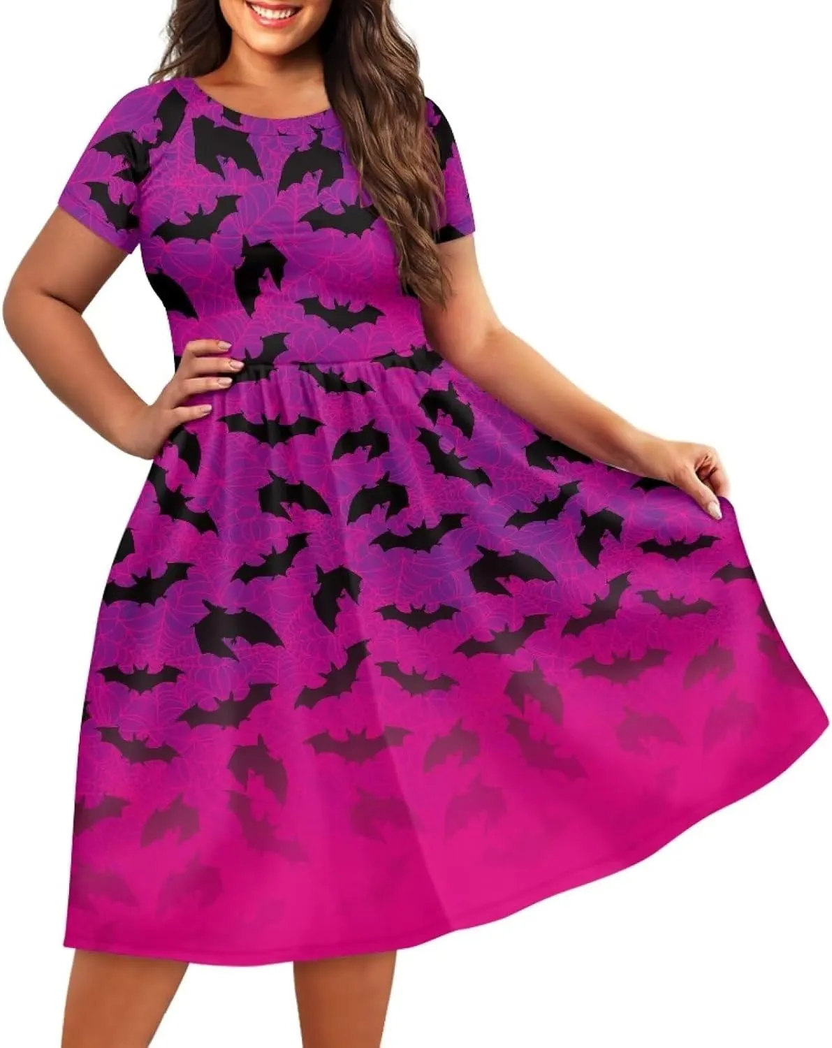 Women 2024 Casual Summer Dresses Spring Short Sleeve Casual Loose Swing Beach Sundress