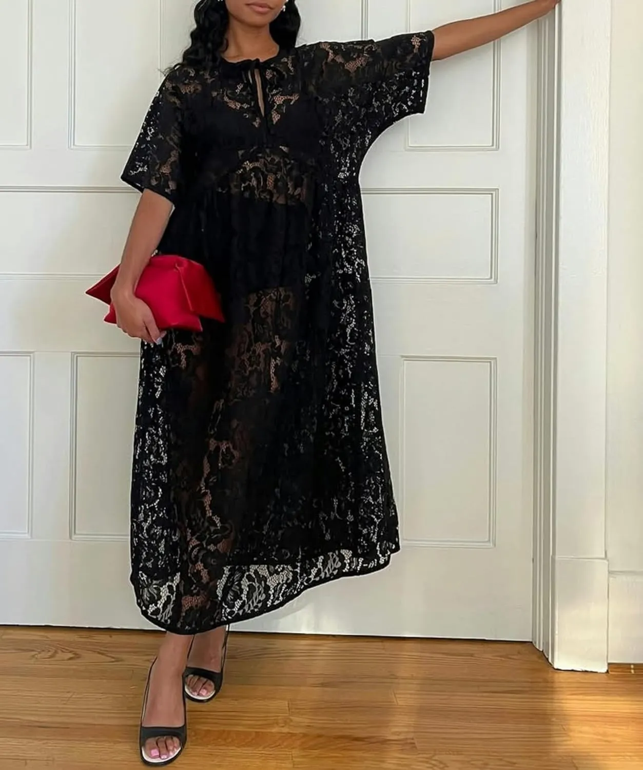 Women Babydoll Sleeve Floral Maxi Dress Puff Sleeve Sweetheart Boho Long Dresses Bohemian Flowy Ruffle Dress