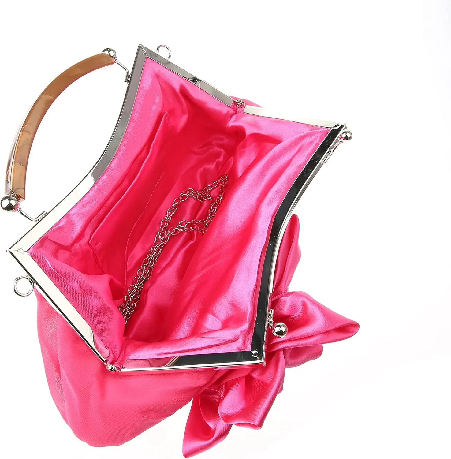 Women Elegant Silk Flower Decor Purse Bride Clutch for Wedding Cocktail Ball