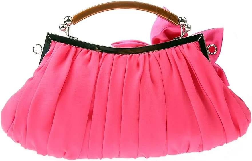 Women Elegant Silk Flower Decor Purse Bride Clutch for Wedding Cocktail Ball