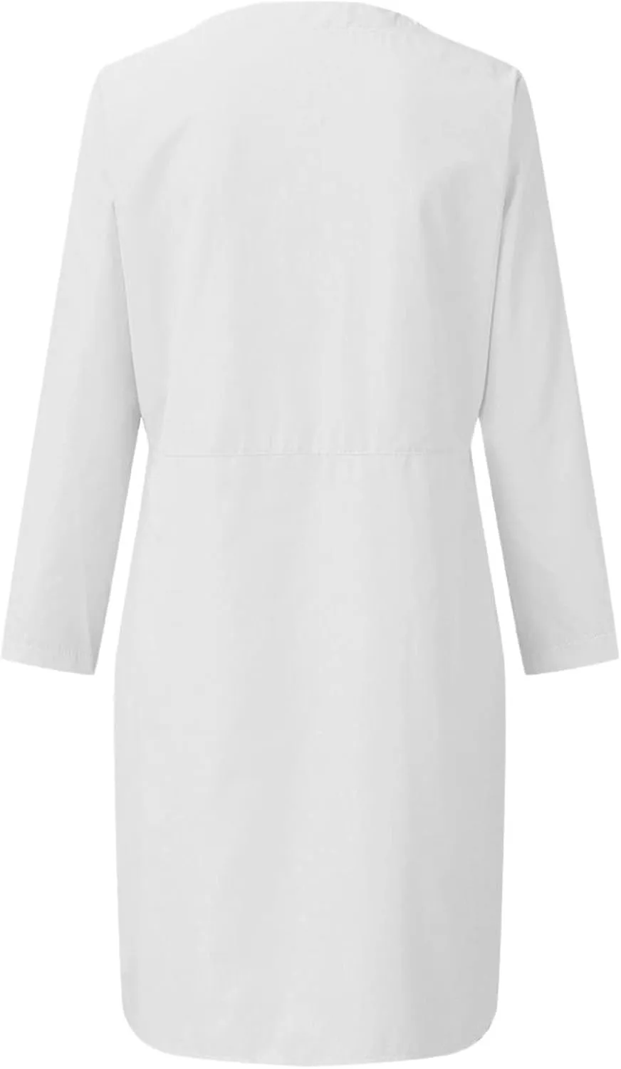 Women Plus Size Linen Cotton Casual Loose Comfy Knee Length Dress Half Button Dresses A Line Flowy Dresses with Pocket