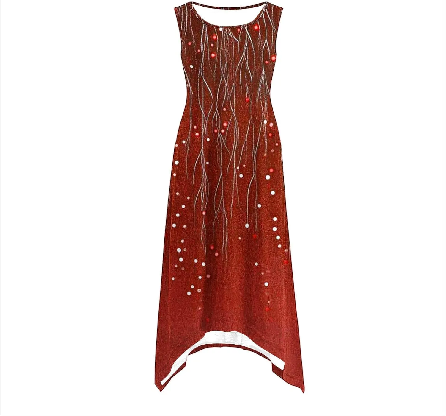 Women Summer Long Midi Dress Casual Sleeveless Sun Dresses Trendy Floral Print Boho Beach Sundress with Pockets