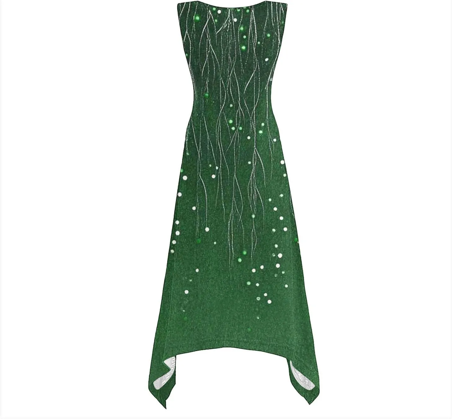 Women Summer Long Midi Dress Casual Sleeveless Sun Dresses Trendy Floral Print Boho Beach Sundress with Pockets