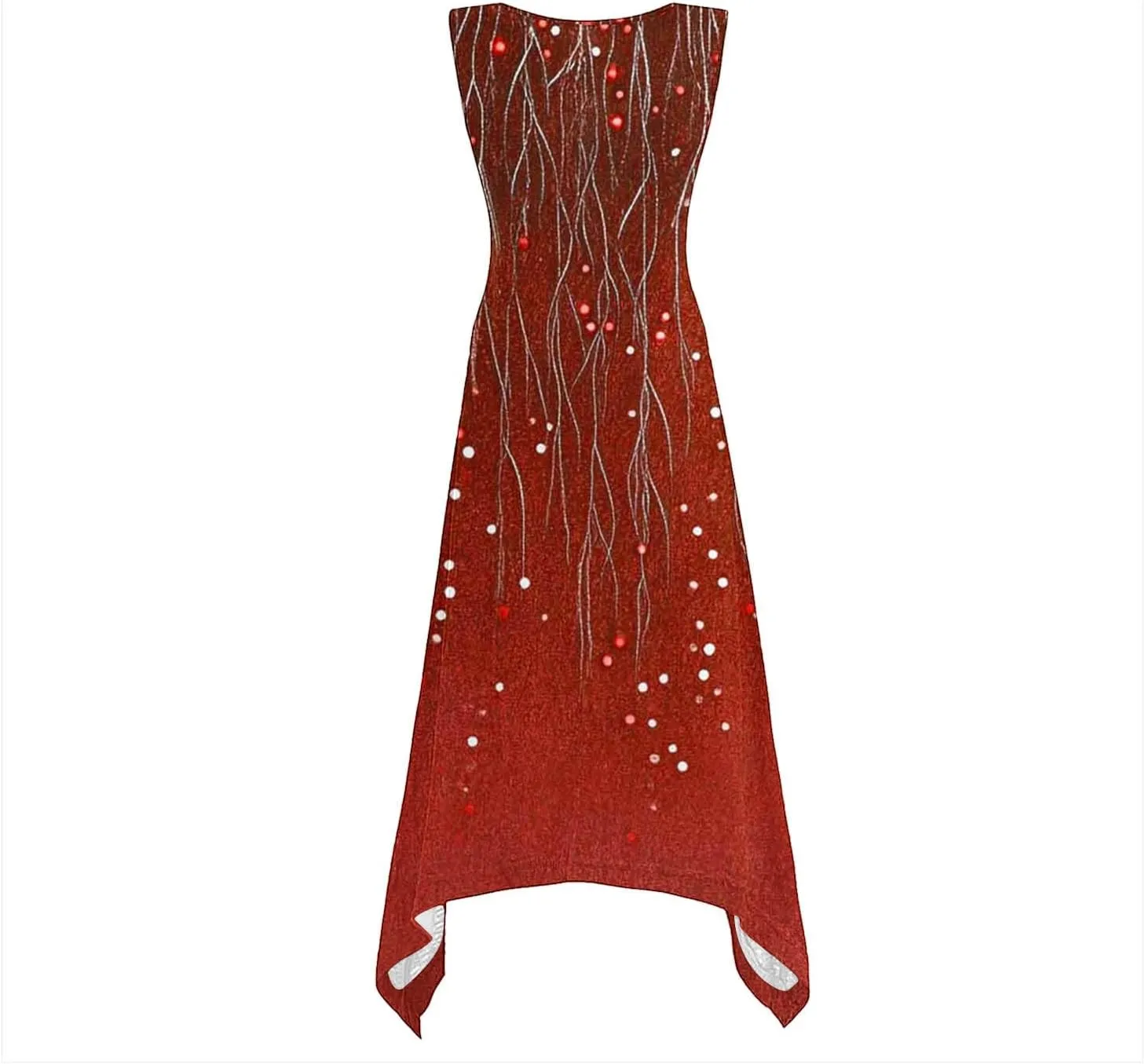 Women Summer Long Midi Dress Casual Sleeveless Sun Dresses Trendy Floral Print Boho Beach Sundress with Pockets