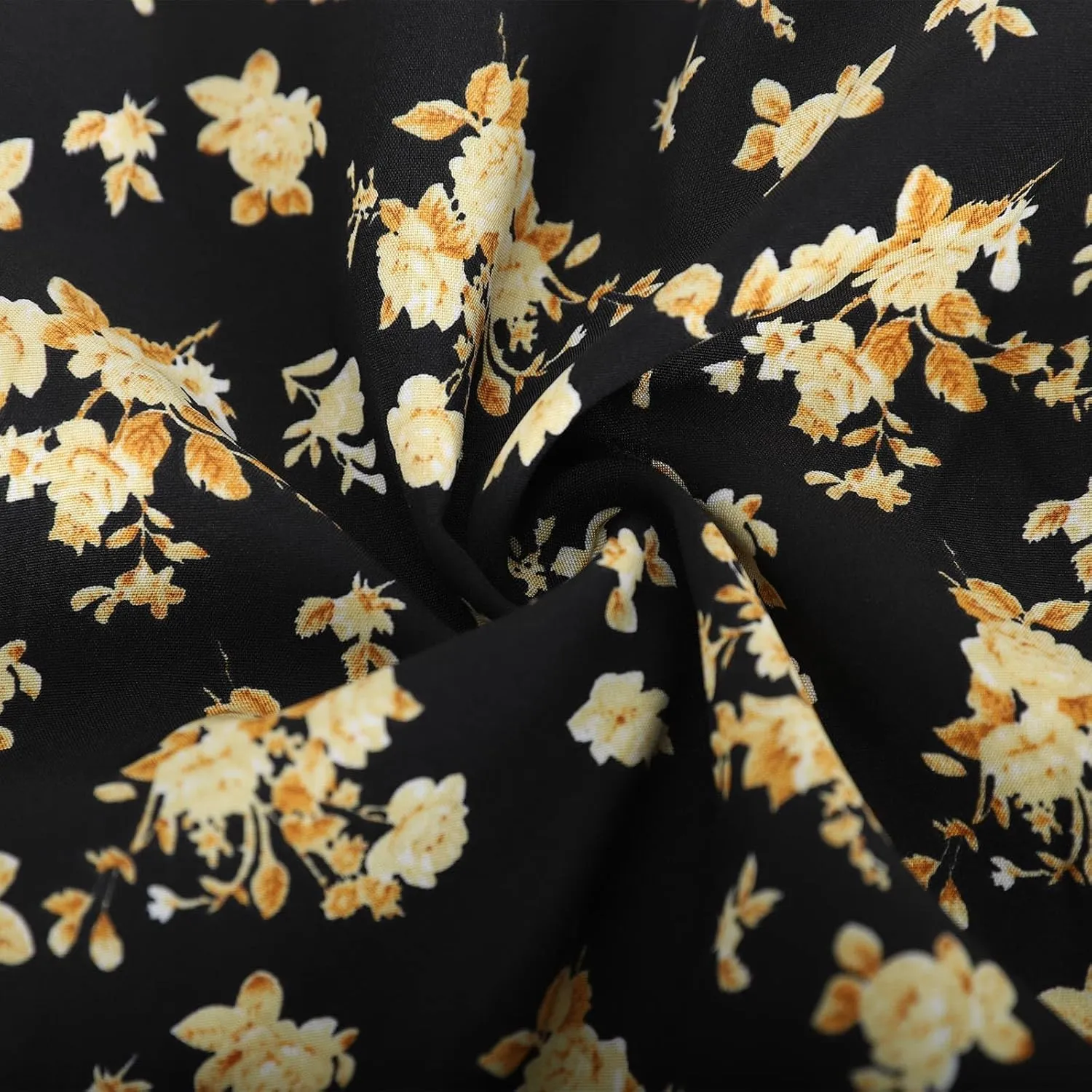Women's 2024 Fall Sexy Dress Ruffle Puff Long Sleeve Square Neck Dresses Boho Floral Print High Side Split Maxi Dress
