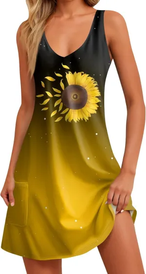 Women's Casual Dresses, Short Sleeve Tie V Neck Ruffled Midi Flowy Dress Women's V Neck Short Sleeve Summer Maxi Dress