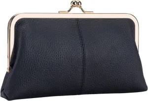 Womens Clutch Purse Kiss Lock Elegant Rectangle Evening Bag for Prom Dates Party