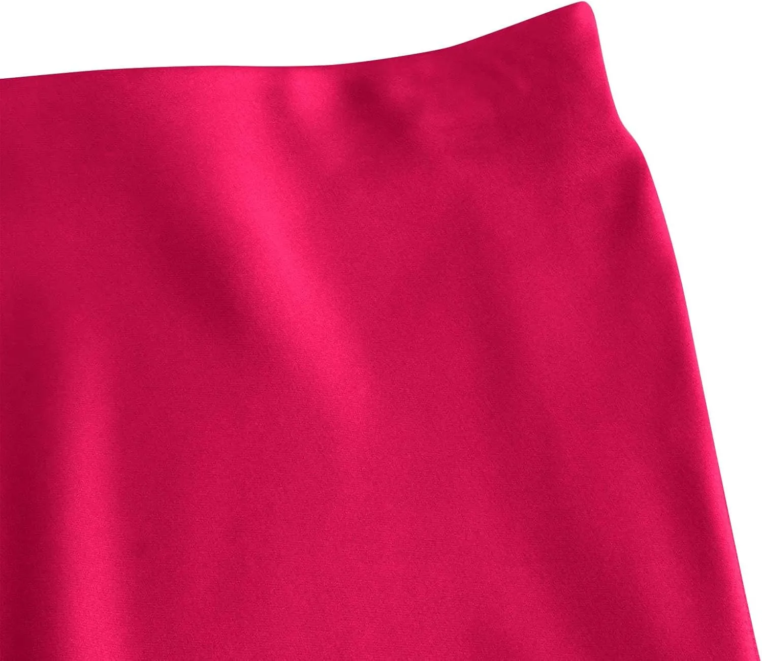 Women's Elegant High Waist Satin A Line Flared Midi Skirt Silk Cocktail Party Wedding Elegant Elastic Long Skirts