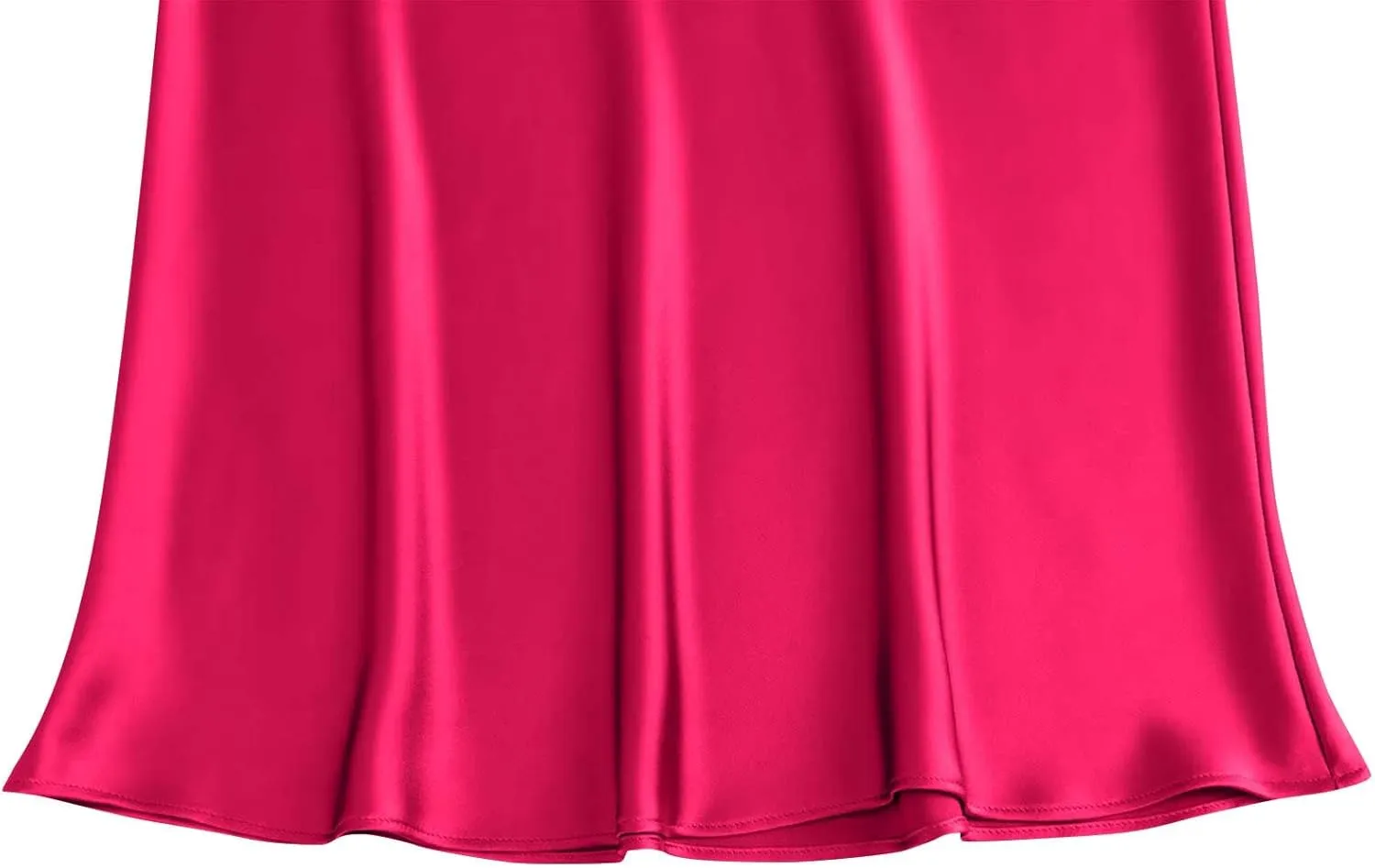 Women's Elegant High Waist Satin A Line Flared Midi Skirt Silk Cocktail Party Wedding Elegant Elastic Long Skirts