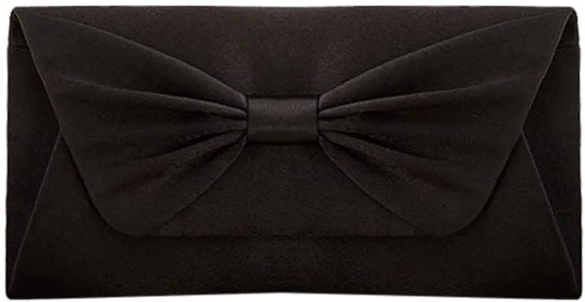 Womens Elegant Pleated Bowknot Handbag Clutch Party Evening Shoulder Bag