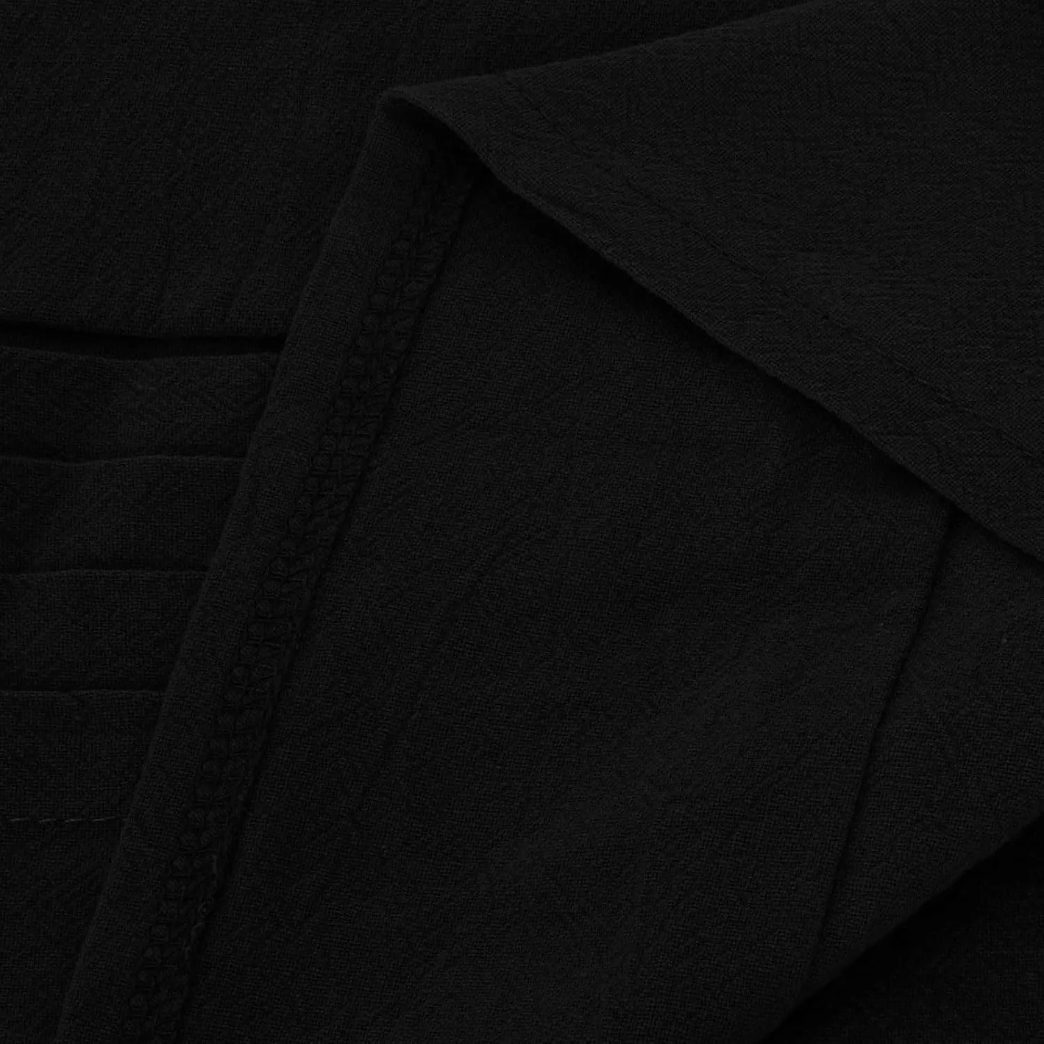 Women's Plain Cotton Linen Dresses Long Sleeve Knee-Length Peasant Dress Boho Plus Size Loose Fit Pleated Midi Dress
