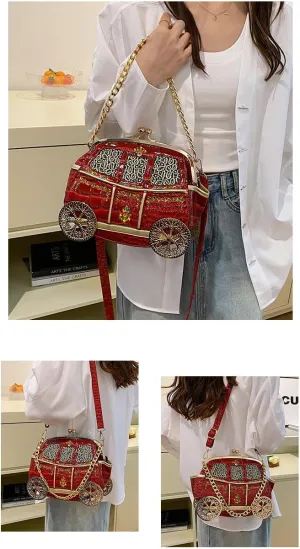 Women's Red Grunge Punk Y2K Retro Minimalist Punk Sling Cross-Body Handbag