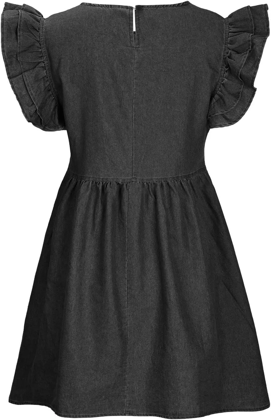 Women's Short Sleeve Denim Maxi Long Midi Loose Fit Shirt Western Fall Summer Dress 2025