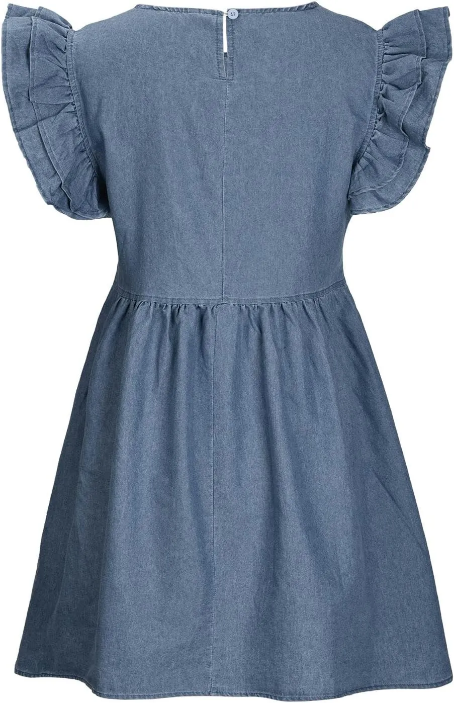 Women's Short Sleeve Denim Maxi Long Midi Loose Fit Shirt Western Fall Summer Dress 2025