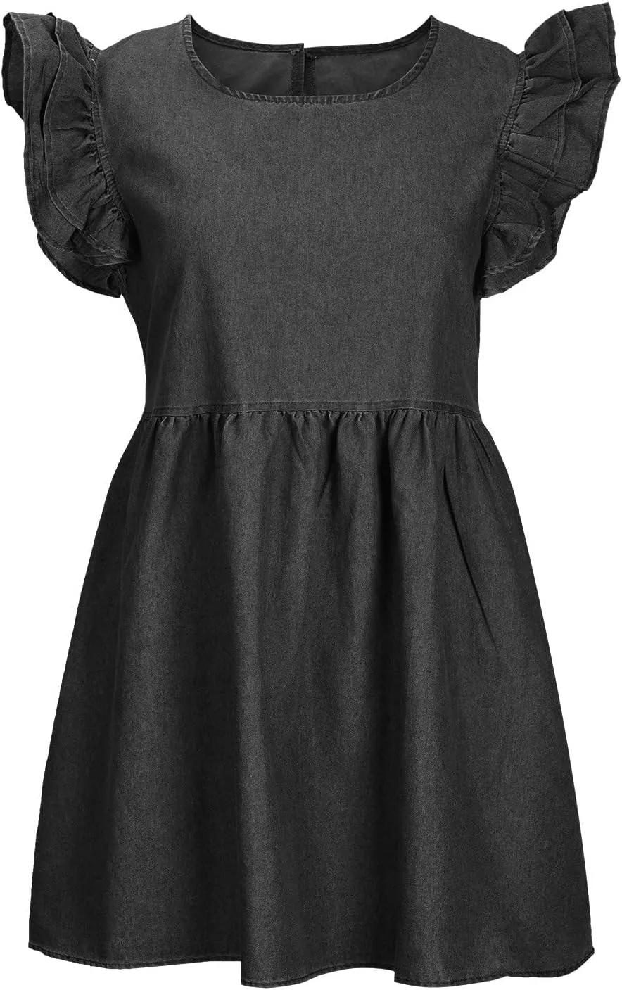 Women's Short Sleeve Denim Maxi Long Midi Loose Fit Shirt Western Fall Summer Dress 2025